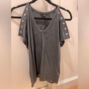 All Saints grey t-shirt with grommets